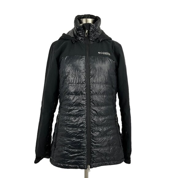 Columbia Size S Titanium Heatzone *FLAW* Omni-Heat 3D Jacket Black Hooded - Picture 1 of 15